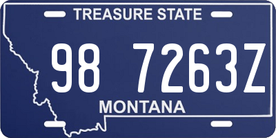 MT license plate 987263Z