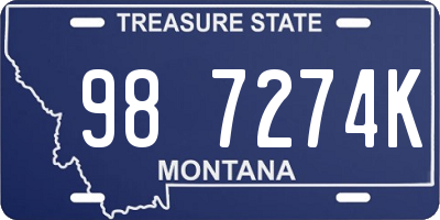 MT license plate 987274K