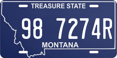 MT license plate 987274R