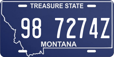 MT license plate 987274Z