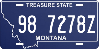 MT license plate 987278Z