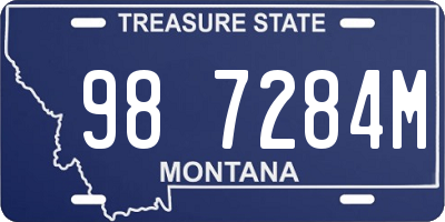 MT license plate 987284M
