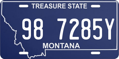 MT license plate 987285Y