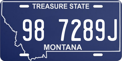 MT license plate 987289J