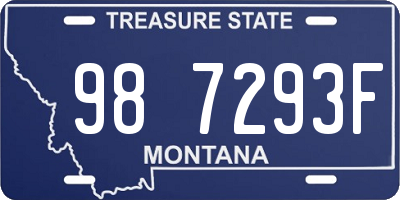 MT license plate 987293F
