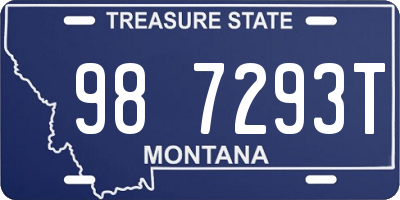 MT license plate 987293T