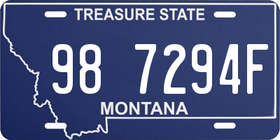 MT license plate 987294F