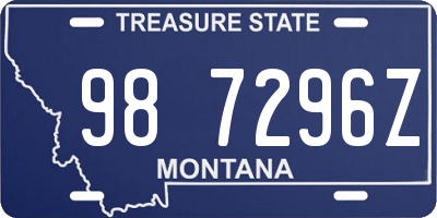 MT license plate 987296Z