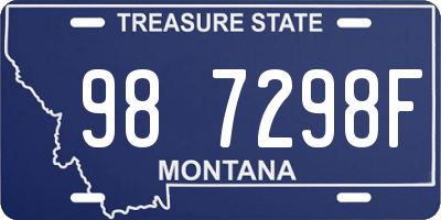 MT license plate 987298F