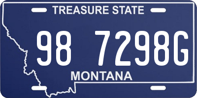 MT license plate 987298G