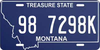 MT license plate 987298K