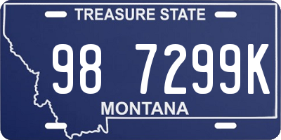 MT license plate 987299K