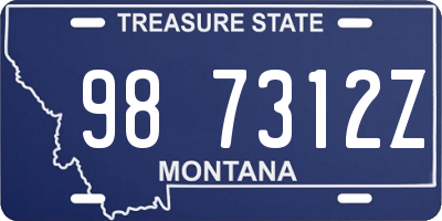 MT license plate 987312Z