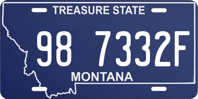 MT license plate 987332F