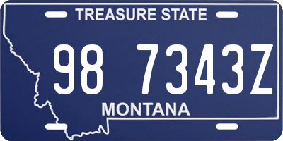 MT license plate 987343Z