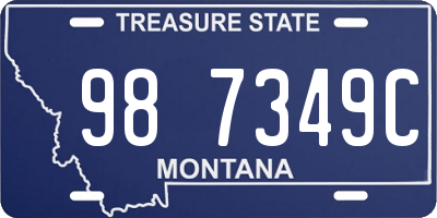 MT license plate 987349C