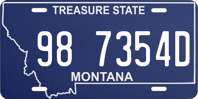 MT license plate 987354D
