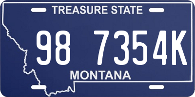 MT license plate 987354K