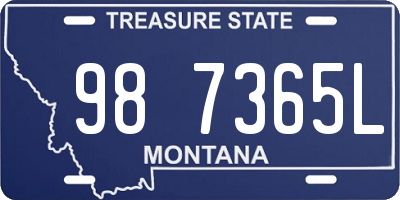 MT license plate 987365L