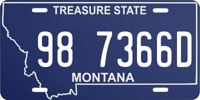 MT license plate 987366D
