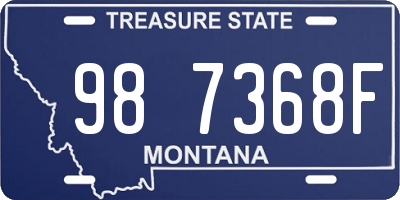 MT license plate 987368F
