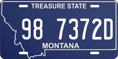 MT license plate 987372D
