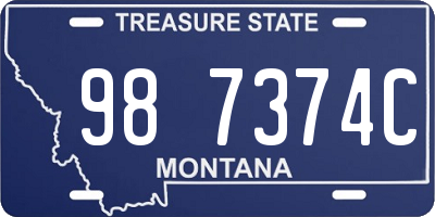 MT license plate 987374C