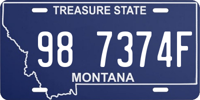MT license plate 987374F