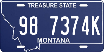 MT license plate 987374K