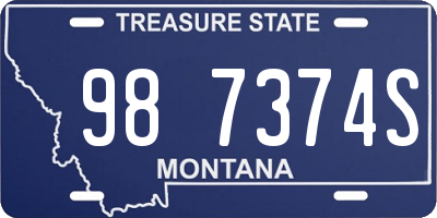 MT license plate 987374S