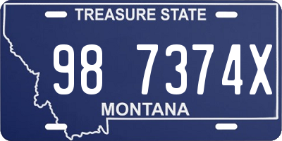 MT license plate 987374X