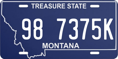 MT license plate 987375K