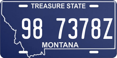 MT license plate 987378Z