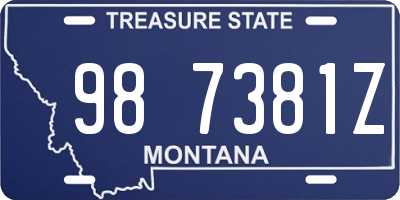 MT license plate 987381Z