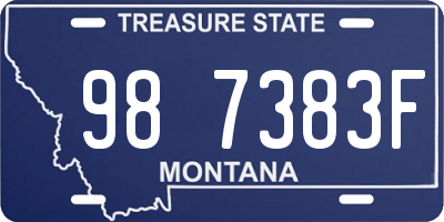 MT license plate 987383F