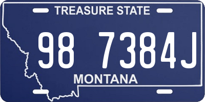 MT license plate 987384J