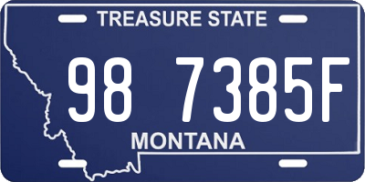 MT license plate 987385F