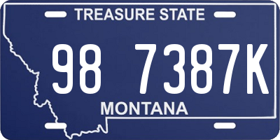 MT license plate 987387K
