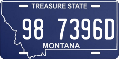 MT license plate 987396D