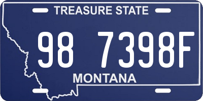 MT license plate 987398F