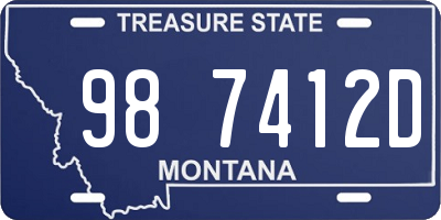 MT license plate 987412D