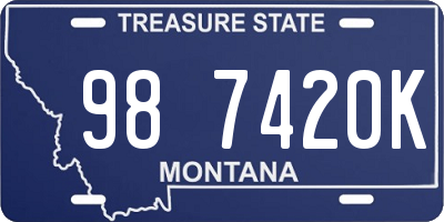 MT license plate 987420K