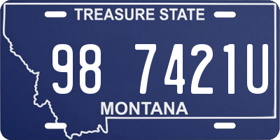 MT license plate 987421U