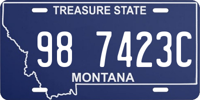 MT license plate 987423C