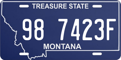MT license plate 987423F