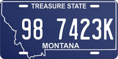 MT license plate 987423K