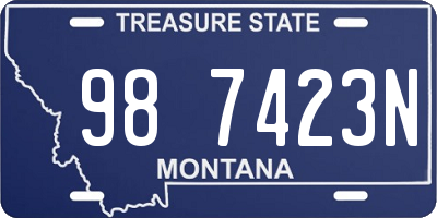 MT license plate 987423N