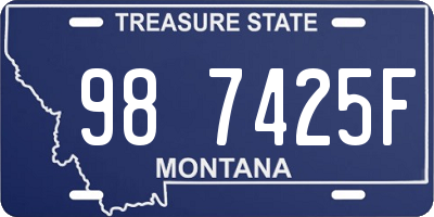 MT license plate 987425F