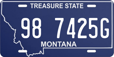 MT license plate 987425G