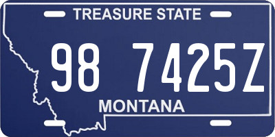 MT license plate 987425Z